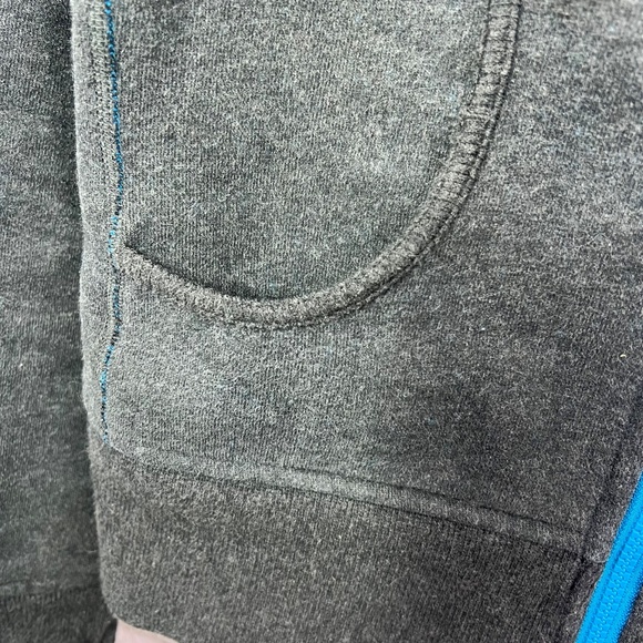 |•LULULEMON ATHLETICA•| Dark Grey & Blue Scuba Hooded Full Zip Sweatshirt Size 4 - Picture 5 of 9